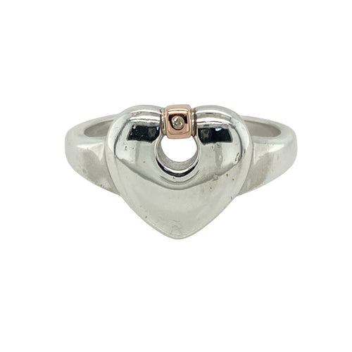 925 Silver & Diamond Set Clogau Heart Ring