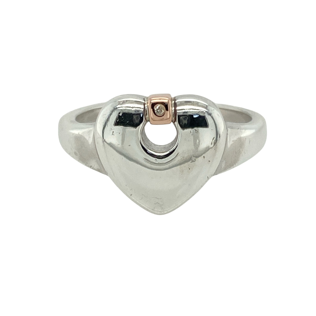 925 Silver & Diamond Set Clogau Heart Ring