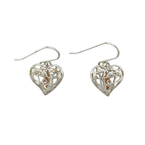 925 Silver Clogau Tree of Life Heart Drop Earrings