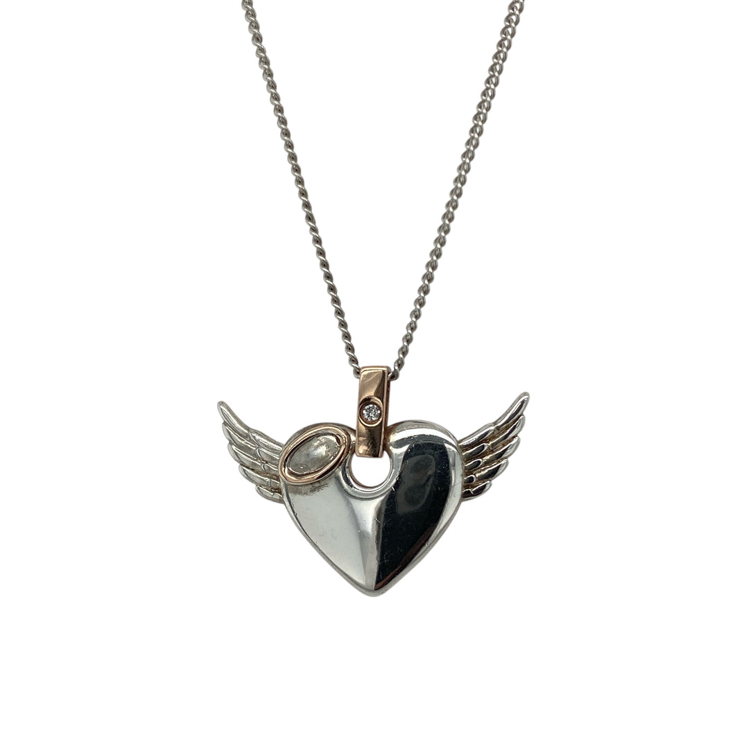 925 Silver Clogau & Diamond Set Angel Heart 18