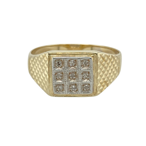 9ct Gold & Diamond Set Signet Ring