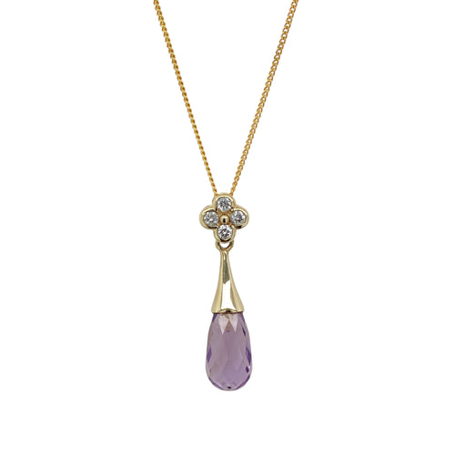 9ct Gold Diamond & Amethyst Set 18