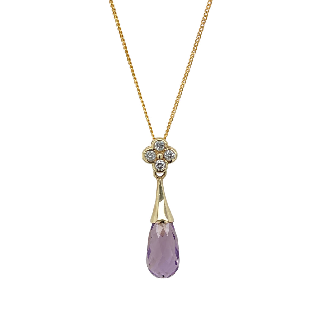 9ct Gold Diamond & Amethyst Set 18