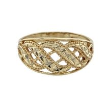 Load image into Gallery viewer, 9ct Gold Open Patterned Wide Band Ring
