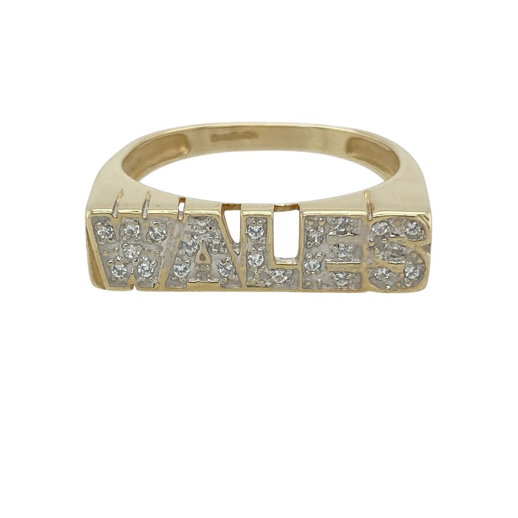 9ct Gold & Cubic Zirconia Set Wales Ring
