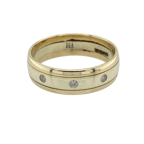 9ct Gold & Diamond Set Band Ring