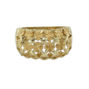 9ct Gold Patterned Wide Band Ring