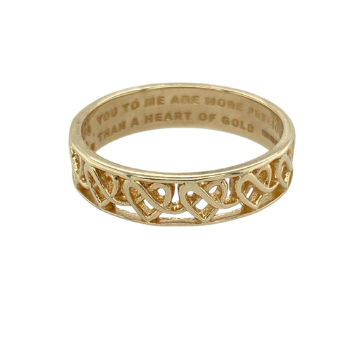 9ct Gold Celtic Heart Band Ring