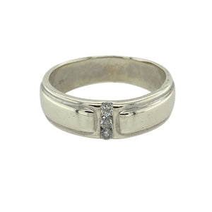 9ct White Gold & Diamond Set Band Ring