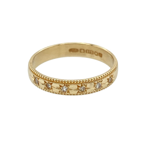 9ct Gold & Diamond Set Band Ring