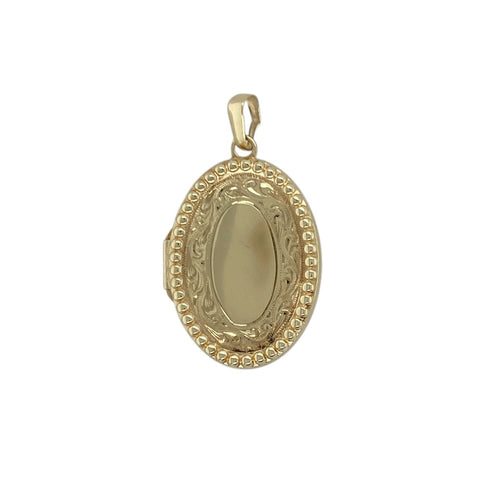 9ct Gold Patterned Oval Locket