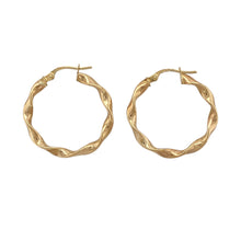 Load image into Gallery viewer, 9ct Gold Twisted Hoop Creole Earrings
