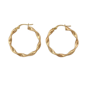 9ct Gold Twisted Hoop Creole Earrings