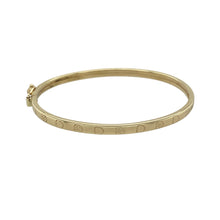Load image into Gallery viewer, 9ct Gold Heart Patterned Baby Bangle
