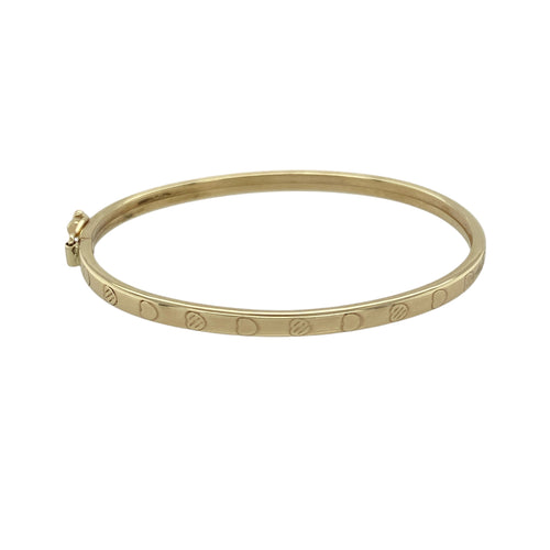9ct Gold Heart Patterned Baby Bangle