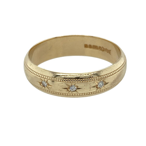 9ct Gold & Diamond Set Band Ring