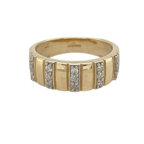 9ct Gold & Diamond Set Band Ring