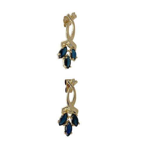 14ct Gold Diamond & Sapphire Set Earrings