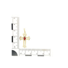 Load image into Gallery viewer, 9ct Gold &amp; Garnet Set Cross Pendant
