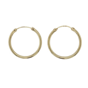 9ct Gold Plain Hoop Earrings