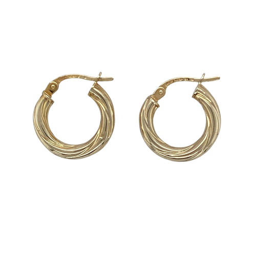 9ct Gold Twisted Hoop Creole Earrings