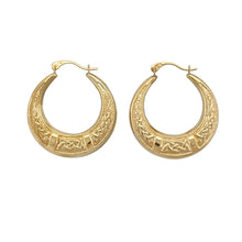 Load image into Gallery viewer, 9ct Gold Celtic Knot Hoop Creole Earrings
