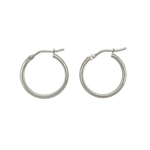 Load image into Gallery viewer, 9ct White Gold Plain Hoop Creole Earrings
