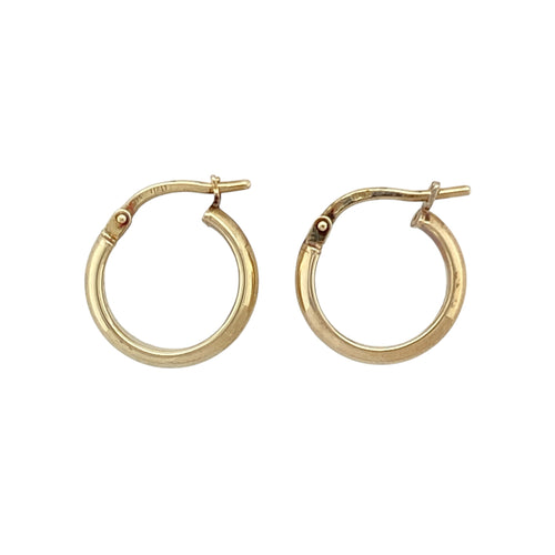 9ct Gold Small Plain Hoop Creole Earrings