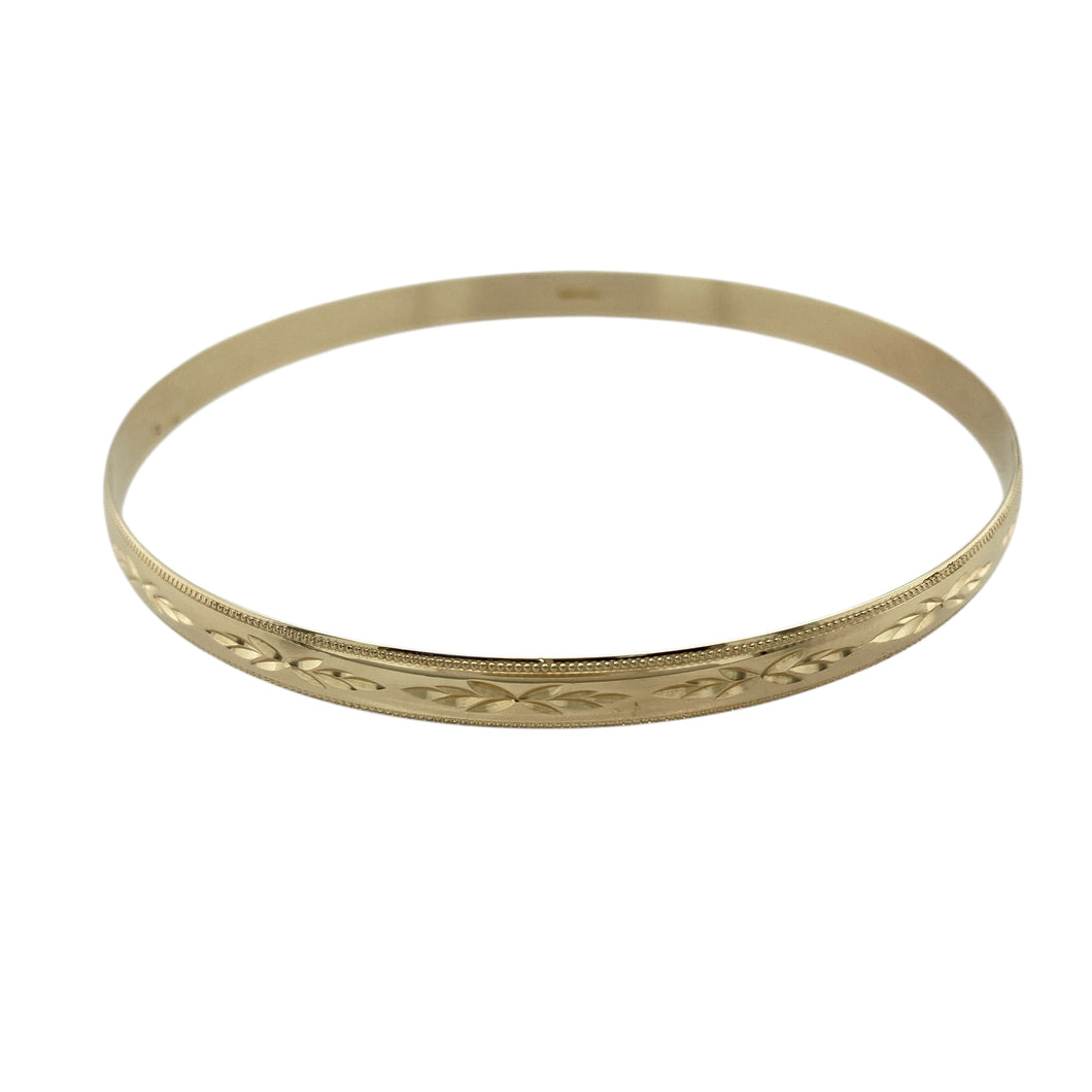 9ct Solid Gold Patterned Bangle