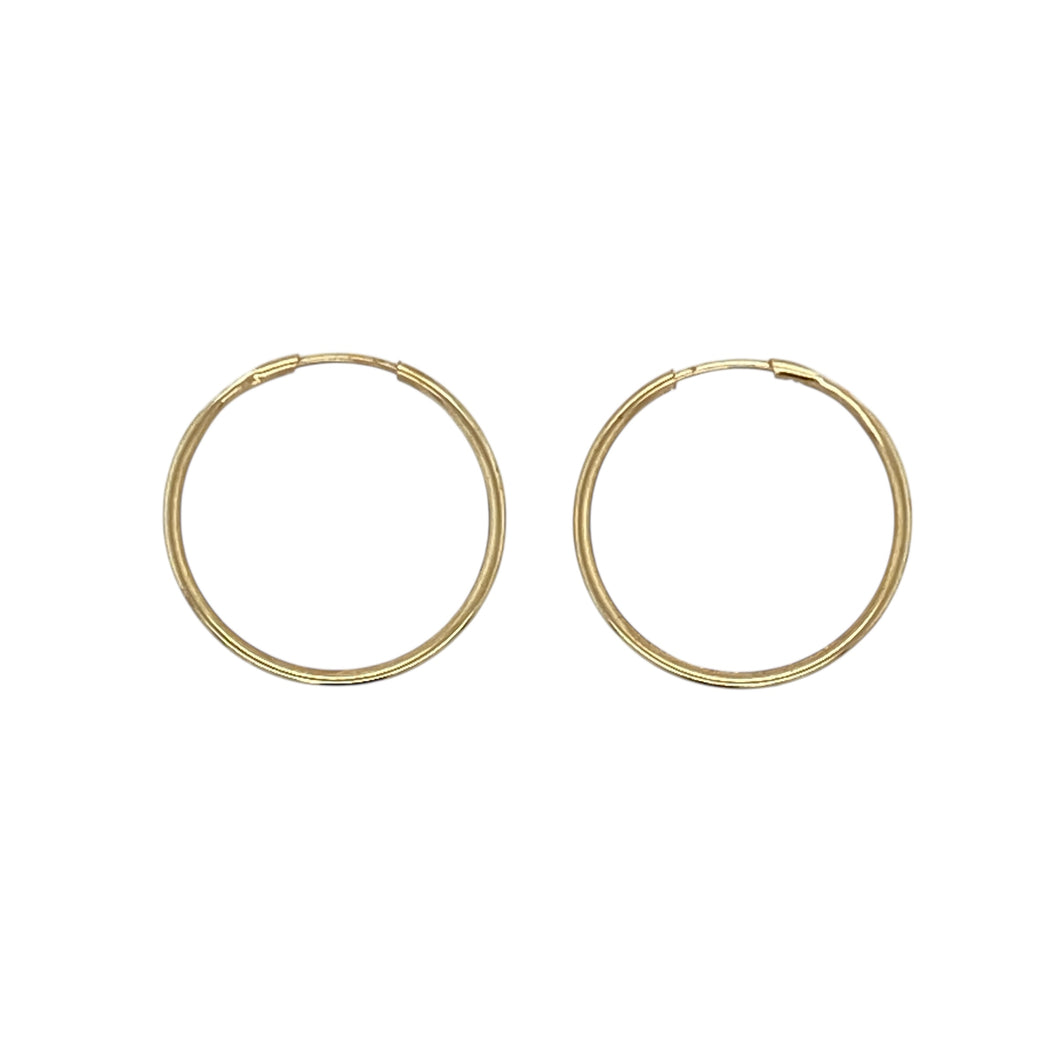 9ct Gold Plain Hoop Earrings