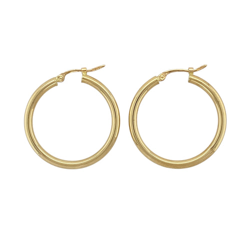9ct Gold Plain Hoop Creole Earrings