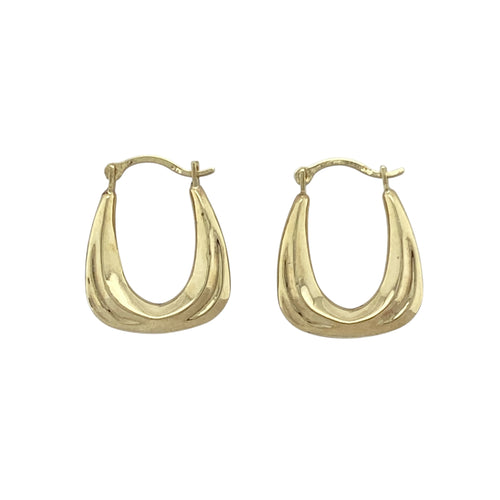 9ct Gold Patterned Handbag Creole Earrings