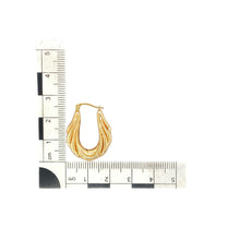 Load image into Gallery viewer, 9ct Gold Patterned Oval Creole Earrings
