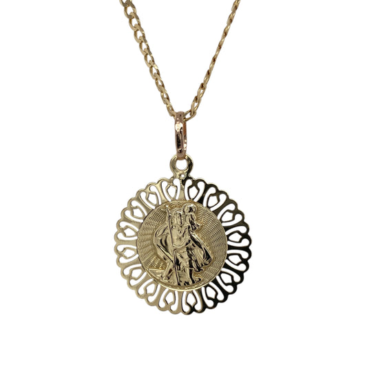 9ct Gold St Christopher 20" Necklace