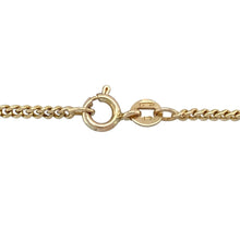 Load image into Gallery viewer, Add timeless shine and everyday elegance to your collection with this pre-owned 9ct yellow gold curb chain—classic, versatile, and effortlessly stylish.

Design: This 16&quot; chain features traditional flat curb links with a 2mm width, offering a sleek and refined profile perfect for layering or wearing with a favourite pendant.
Material: Made from 9-carat yellow gold, the polished finish enhances the smooth link design and provides a warm, radiant glow.

