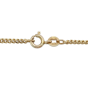 Add timeless shine and everyday elegance to your collection with this pre-owned 9ct yellow gold curb chain—classic, versatile, and effortlessly stylish.

Design: This 16" chain features traditional flat curb links with a 2mm width, offering a sleek and refined profile perfect for layering or wearing with a favourite pendant.
Material: Made from 9-carat yellow gold, the polished finish enhances the smooth link design and provides a warm, radiant glow.
