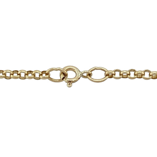 Add classic texture and everyday sophistication to your collection with this pre-owned 9ct yellow gold belcher chain—timeless, durable, and effortlessly stylish.

Design: This 18" belcher chain features rounded 3mm wide links in a traditional open-link style, offering a balanced and versatile look perfect for everyday wear or pairing with pendants.
Material: Made from 9-carat yellow gold, the polished finish enhances the rounded link design and delivers a warm, radiant shine.
