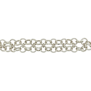 925 Silver Double Round Link 8" Bracelet