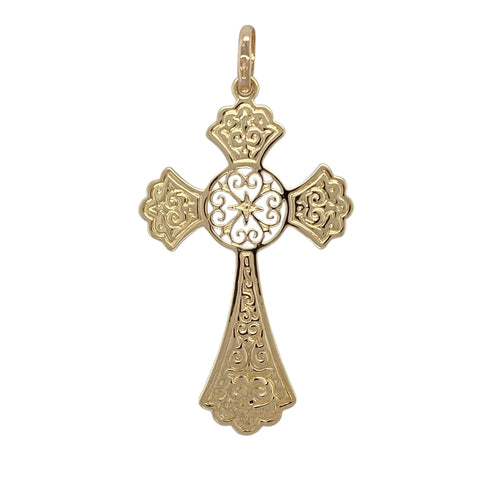 9ct Gold Patterned Celtic Style Cross