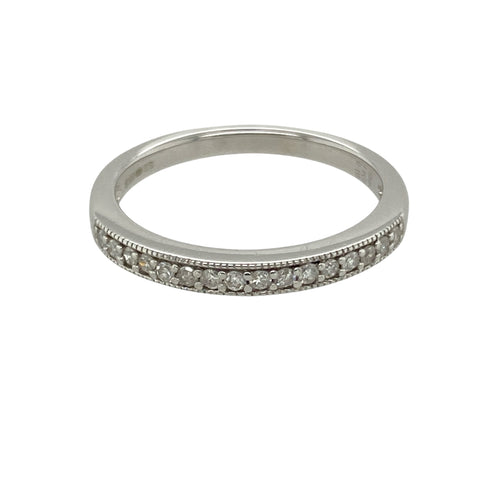 9ct White Gold & Diamond Set Band Ring