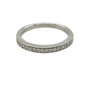 9ct White Gold & Diamond Set Band Ring