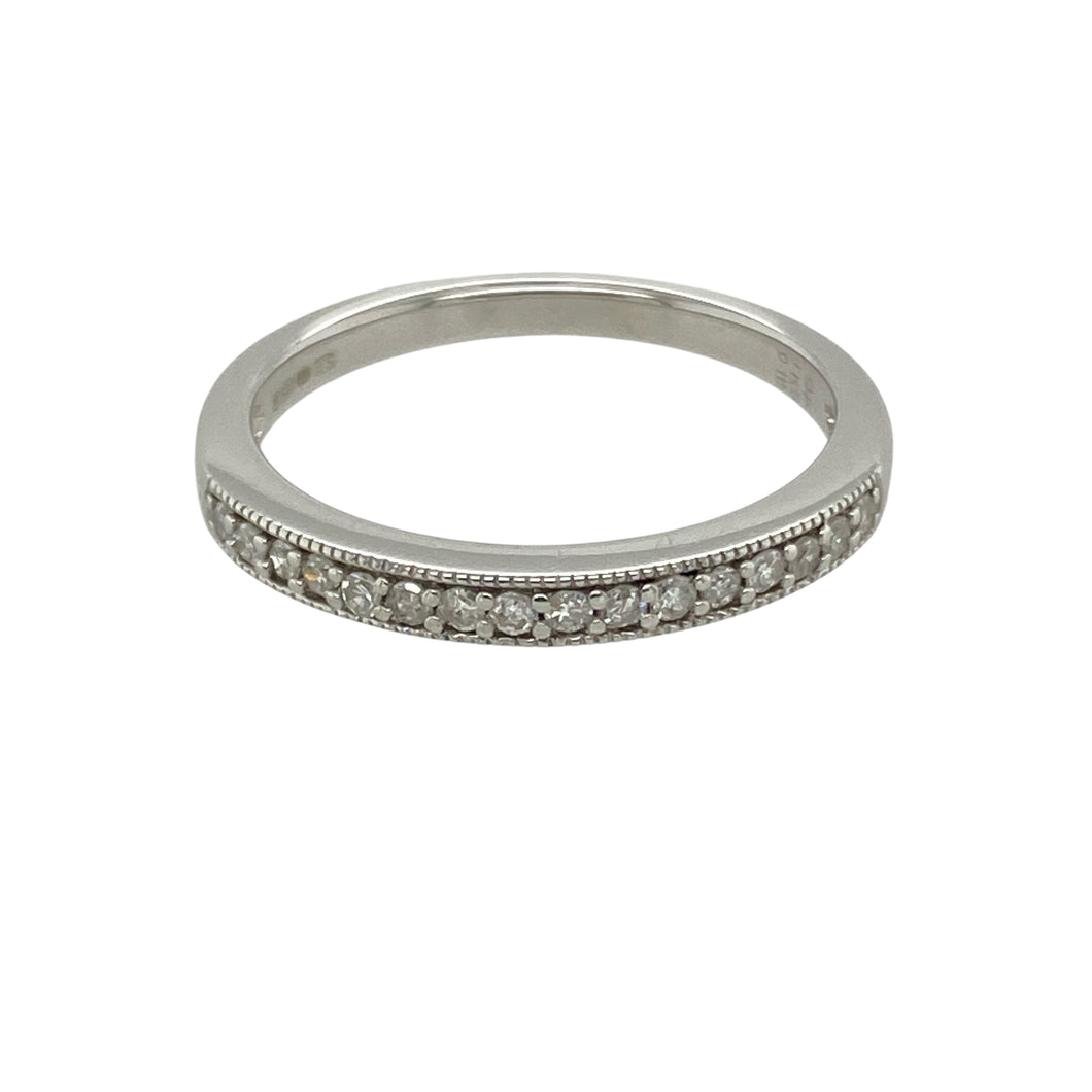 9ct White Gold & Diamond Set Band Ring