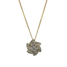Load image into Gallery viewer, 9ct Gold &amp; Diamond Set Flower Cluster 20&quot; Necklace
