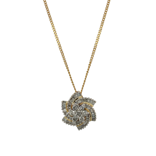 9ct Gold & Diamond Set Flower Cluster 20