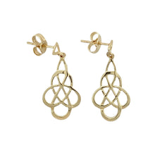 Load image into Gallery viewer, 9ct Gold Celtic Knot Drop Earrings
