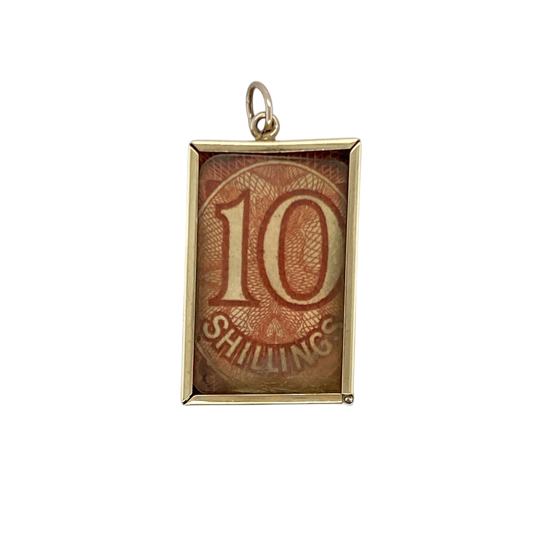9ct Gold 10 Shilling Case Note Charm