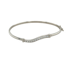 Load image into Gallery viewer, 9ct White Gold &amp; Cubic Zirconia Set Bangle
