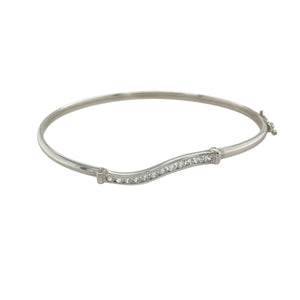 9ct White Gold & Cubic Zirconia Set Bangle