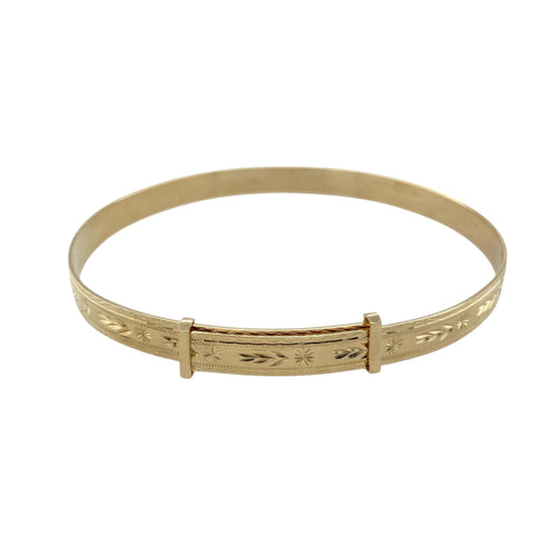 9ct Gold Patterned Expanding Bangle