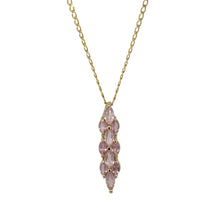 Load image into Gallery viewer, 9ct Gold &amp; Pink Stone Set 16&quot; Necklace
